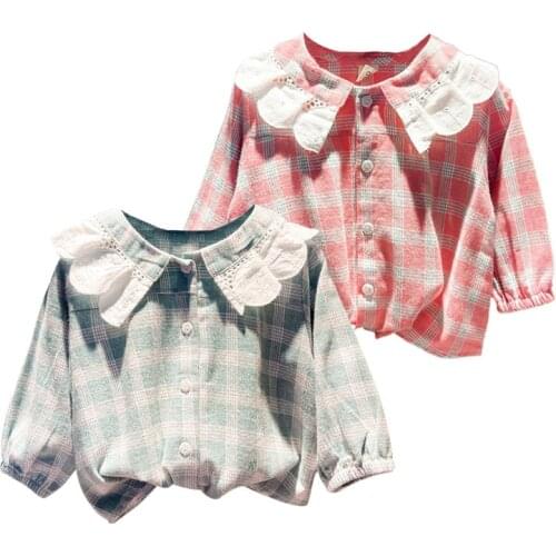 Kids Girls Plaid Blouse Shirts Clothes Outfits Shirts For Boys Long Sleeve Shirts Toddler Blusas Shirts Blouse