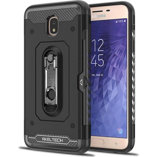Dual Layer Armor Case+Metal Stand&Card Holder Cover For Samsung Galaxy J7 2018/J7 V 2nd Gen/Crown/Star/Aura/Aero/Top/Refine/Eon