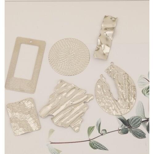 HAOSAW Choose 6Pcs/Lot Zinc Alloy Charms/Bumpy Metal Design/Dot Coin/Rhodium Colors/Jewelry Accessories/Earring Findings