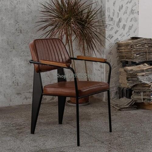 Nordic Industrial Style Creative Personality Dining Chair American Retro Backrest Armchair Restaurant Bar Iron Chair