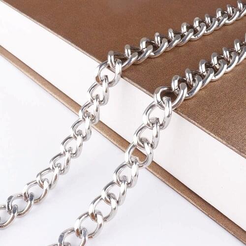 3FT(90cm) Silver 13*16mm Metal Decoration Chain link charm Bracelet chain for Shoulder Bag Belt garment jewelry Accessories DIY