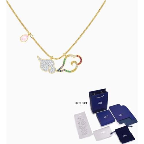 Fashion SWA New MY HERO Necklace Exquisite Lines Fluent Colors Somersault Cloud Decoration Crystal Female Elegant Romantic Gift