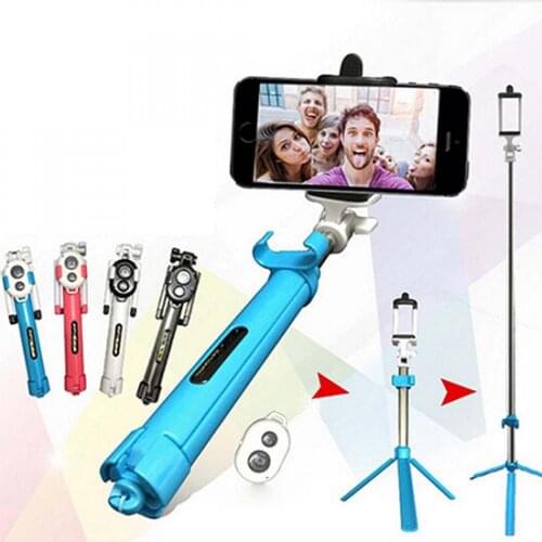 2021NEW Wireless Bluetooth Selfie Stick Foldable Mini Tripod Expandable Monopod with Remote Control for iPhone IOS Android