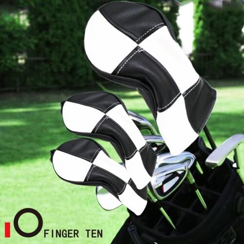 New 3Pcs Golf Club Cover Driver Fairway Hybrid #1 #3 #5 Headcover White Green Red Putter Covers Clubs Protector Drop Shipping