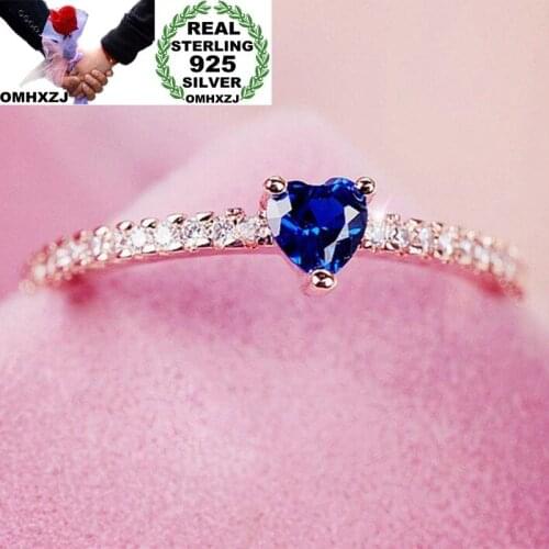 OMHXZJ Wholesale European Fashion Woman Girl Party Wedding Gift AAA Zircon 925 Sterling Silver 18KT Yellow Rose Gold Ring RR362