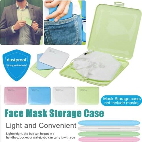 Portable Mask Storage Box Silver Ion Disinfection Mask Holder Organizer Face Mask Storage Case Dustproof Mask Case