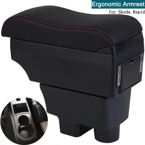 For Rapid armrest box 2012-2020 Rapid universal Automotive central armrest box refit accessories Ashtray cup holder Ergonomic