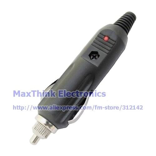 Car Power Cigarette Plug Charger Connector with Fuse Led , Male Car Cigarette Lighter Socket Power Plug ,5pcs , Free shipping