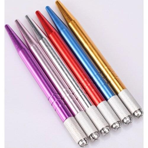 Microblading Pens Manual Tattoo Eyebrow Pens for Permanent Makeup Supplies Durable Aluminum Alloy Pen