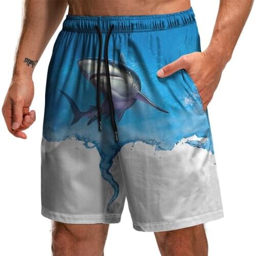 3D Shark Print Shorts Mens Summer Fashion Loose Quick Drying Beach Surfing Shorts Womens Swimming Casual Pants Hot Size S-6XL