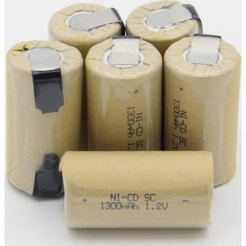 SC battery replacement SUB C batteries rechargeable for power tools real capacity as declared 1300mah 1.2v FLAT TOP
