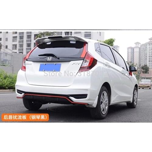 For Honda fit JAZZ Bumper Diffuser spoiler 2018 ABS Plastic Rear Diffuser Bumper Trunk Protector Cover Car Styling