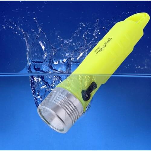 LED Diving Flashlight One Working Mode Portable Lantern Waterproof Underwater Scuba Dive Flashlights Torch Light Search Lamp