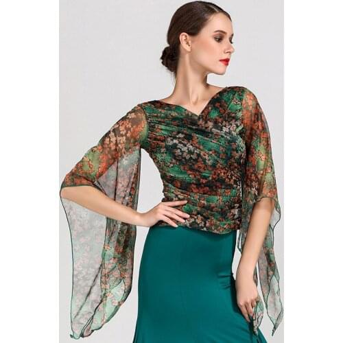 Ballroom Dance Tops Women Performance Costume Salsa Dancing Outfits Tap Dancewear Flamenco Dance Blouse Designer Clothes JL2678