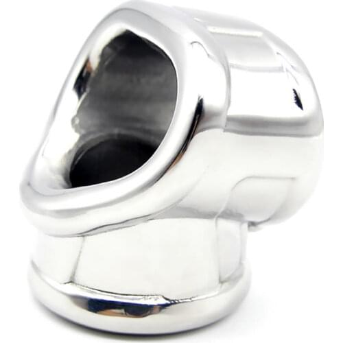 Heavy Stainless Steel Ball Scrotum Stretcher Penis Cock Ring Metal Locking Pendant Delayed Ejaculation Male Exercise Sex Toys