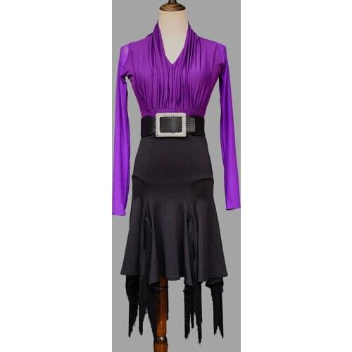 Adult Women Latin Top Skirt Lady Dancing Dresses For Practice Performance Dancewear Costume Ballroom Cha Cha Samba Clothing