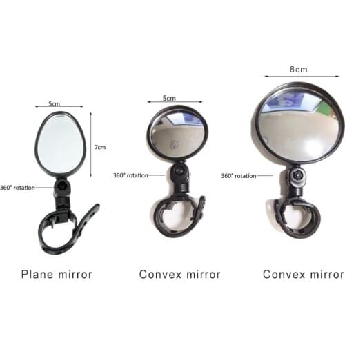 Bicycle Rearview Mirror Convex Handlebar Bike MTB Adjustable Glass Wide Angle Rear View Safety Mirrors Grips Universal Rotating
