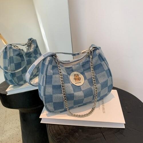 Women Bags Casual Underarm Bags for Girls Designer Handbags 2021 New Shoulder Bags Denim Bags Fashion Ladies Bags Small Bags
