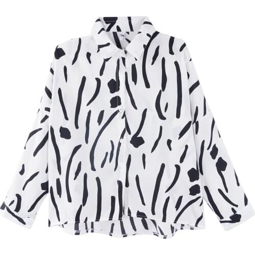 Neatie kiddie 2019 Fashion OL Long Sleeve Loose Korean Style Blouse Women Clothes Print Elegant Chemise Top Shirt