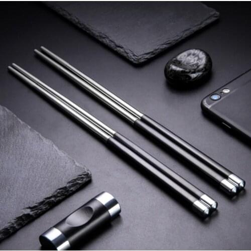 100 Pairs Japanese Chopsticks Set 304 Stainless Steel Reusable Travel Chopsticks Gift SN1675