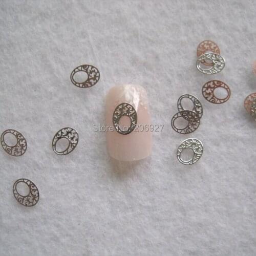 MS279-1 100pcs Silver Cute Circle Metal Sticker Nail Art Metal Sticker Nail Art Decoration Non-adhesive Sticker