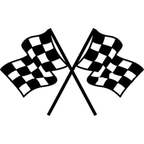 11cm*18cm Checkered Flag Cartoon Car Styling Decorative Vinyl Stickers Black/Silver S3-4773