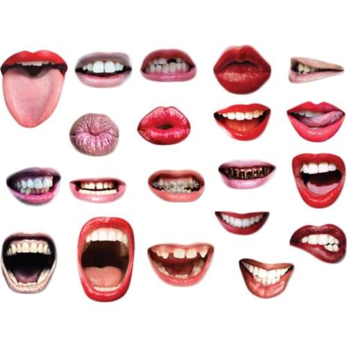 20 Pack Funny Lips Props Mouth Wedding Decoration Colorful Lips People Photo Props For Party Cosplay