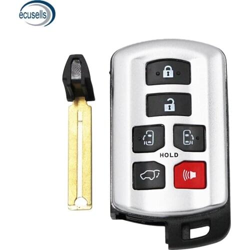 5+1/6 BTN Replacement Smart Remote Key Shell Case Fob for TOYOTA SIENNA 2011 2012 2013 2014 2015 2016 2017 with Uncut Small Key