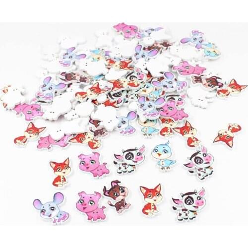 50pcs Cute owl Wooden Buttons Puppy Shape Buttons for Kids,Sewing Accessories,Garment Buttons or Home decoration