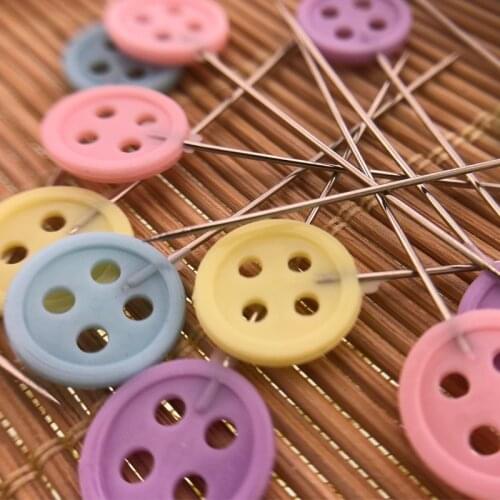 AHB 100pcs Sewing Pins With Box Button Bow Tie Sewing Accessories DIY Sewing Patchwork Pins Handmade Art Crafts Materials