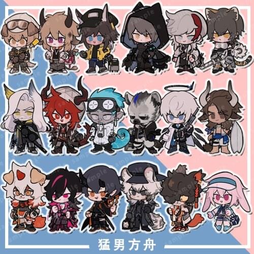 Arknights SilverAsh Hellagur Courier Midnight Ethan Cosplay Keyring Acrylic Figure Itabag Pendant Keychain Toy Gift