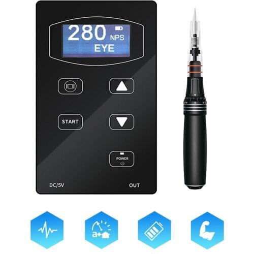 1 Set Wireless Auto Rotary MTS Derma Therapy Makeup Tattoo Pen Machine Digital Controller For Eyebrow Lip Line Permanent Makeup