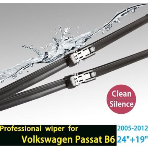 Car stickers Wiper blades for Volkswagen Passat B6 (2005-2012) 24"+19" fit push button type wiper arms only