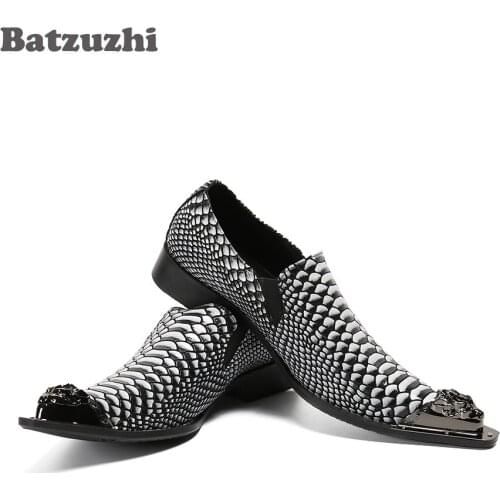 Batzuzhi Formal Business Leather Dress Shoes Men Fashion Mens Shoes Pointed Metal Tip Party Footwear Men zapatos de hombre