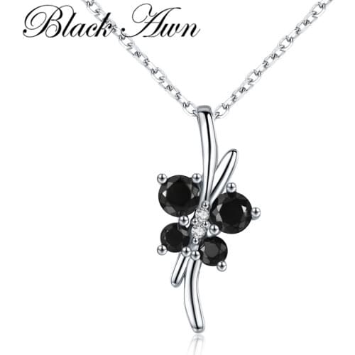 [BLACK AWN] 925 Sterling Silver Necklace for Women Elegant Butterfly Necklaces Pendants Sterling Silver Jewelry K041