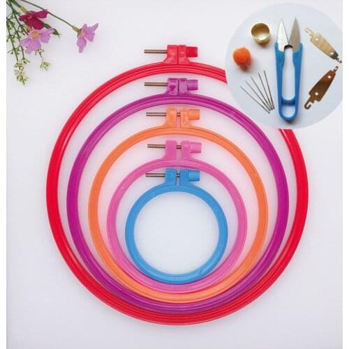 DIY Stamped Embroidery Circle Tool Hoops Starter Kit Frame Macrame Ring Craft Dreamcatcher Party Art Craft Cross Stitch