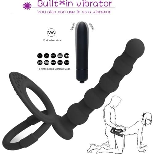 Erotic Accessorie Adult Sex Toys For Couples Double Penetration Strapon Dildo Vibrator Anal Beads Anal Butt Plug G Spot Vibrator