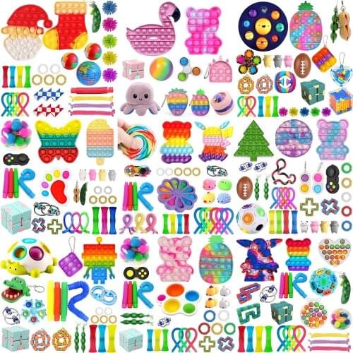 TOP Fidget Toys Pack Anti Stress Toy Set Marble Relief Gift for Adults Girl Children Sensory Antistress Relief Figet Toys Box