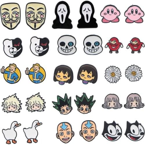 K2364 1 Pair Anime Boy Girl Cute Animal Earrings Jewelry Lovely Cartoon Piercing Stud Earring for Women Girls Earing Gift