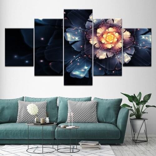 Canvas Painting Fantasy flowers 5 Pieces Wall Art Painting Modular Wallpapers Poster Print for living room Home Decor