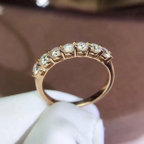 14K Rose Gold Ring DF Color Lab Grown Moissanite Stone for Women Rose Gold Diamond Ring for Female Jewerly