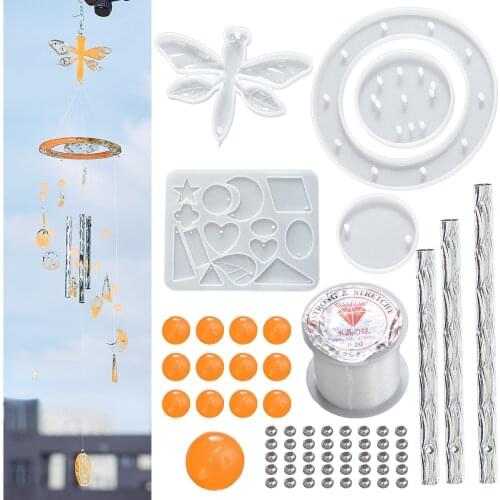 DIY Crystal Epoxy Mold Sun Star Moon Manual Wind Chime Combination Material Kit Silicone Mold Resin Epoxy Kit and Molds