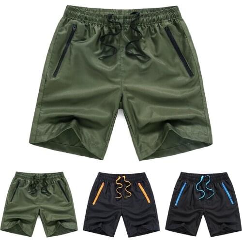 Summer Men Shorts Quick Drying Sport Elastic Pocket Drawstring Beach Swim Trunks