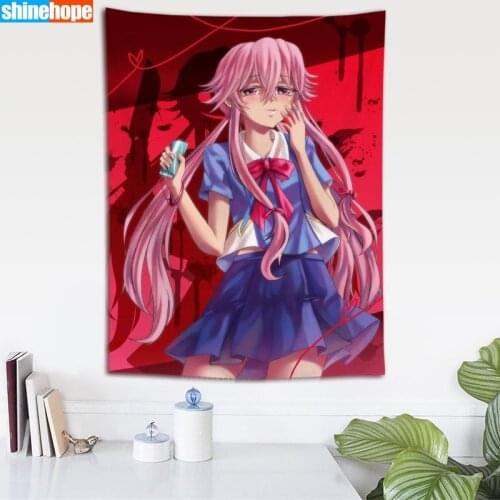 Mirai Nikki Tapestry Mandala Wall Hanging Wall Tapestry Psychedelic Farmhouse Decor Dorm Room Wall Carpet Wall Blanket