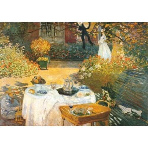 Needlework Monet breakfast painting 14CT Handwork Counted For Embroidery,DIY Cross stitch kit,Art Cross-Stitching Home Decor
