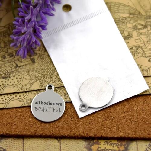 20pcs--stainless steel charms"all bodies are beautiful"5 style for choosing DIY Charms pendants