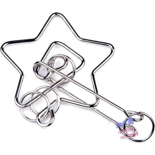Hot Star Shaped Metal Puzzle Mind Educational Game Toys for Children Adults