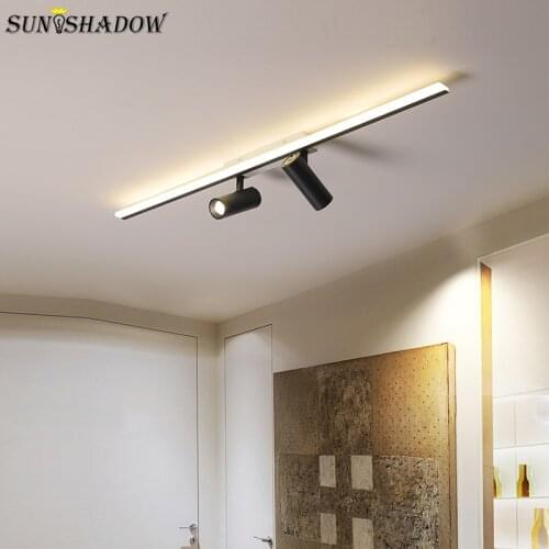 Modern Led Ceiling Lights 110V 220V Black Ceiling Lamp Aisle&Corridor Light for Living room Dining room Kitchen 150 120 100 80cm