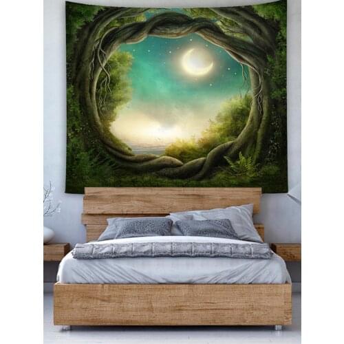 150x200cm Rectangular Wall Hanging Tapestry Multi-functional Tablecloth Towel Forest Print Tapestry For Home Textile Decoration