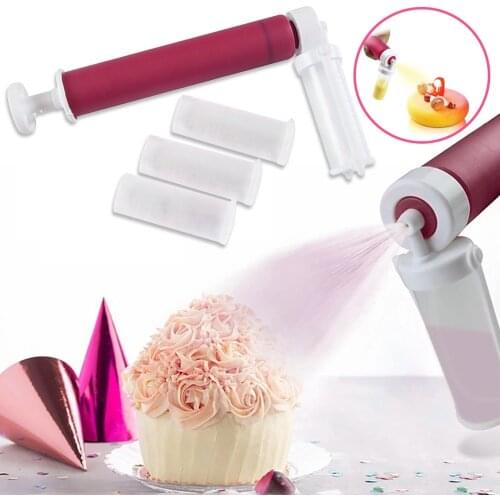 Cake Coloring Manual Airbrush Spray Gun Decorating Spraying Kitchen Pastry Baking Decoration Bakeware Cupcakes Desserts Tool